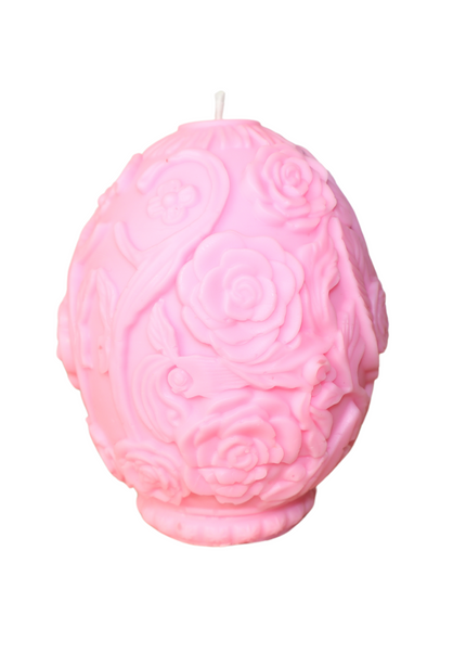 Rose Relief Egg Shape – Handcrafted Candle / Handmade Candle / Bougie artisanale / Lumânare artizanală / Vela artesanal
