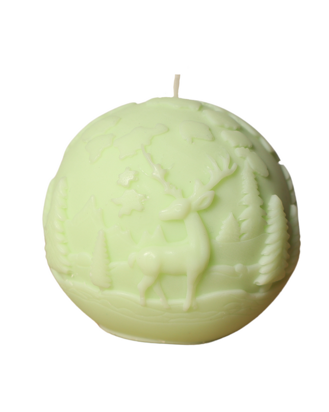 Forest Scene Ball Design – Handgefertigte Kerze / Handmade Candle / Bougie artisanale / Lumânare artizanală / Vela artesanal