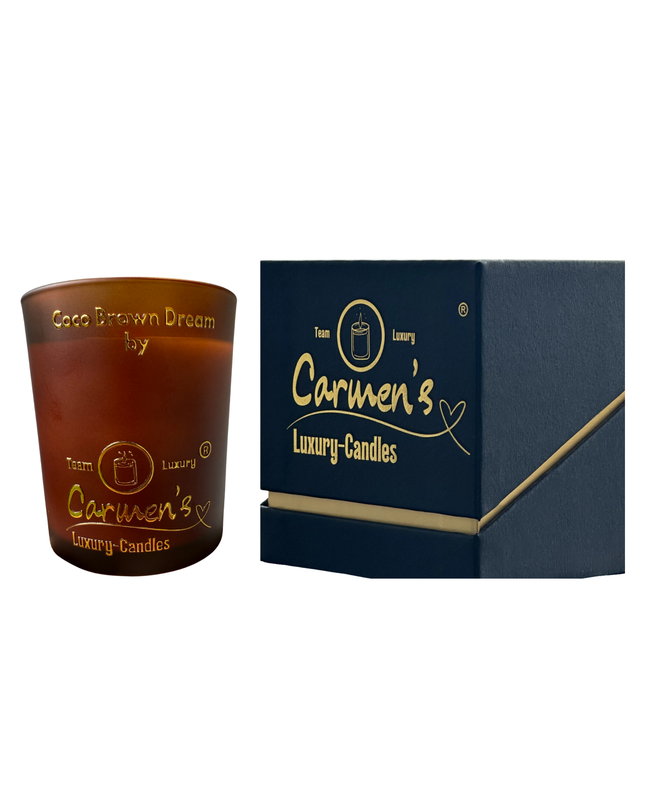 Coco Brown Dream – Handgefertigte Kokoswachs Kerze mit Coconut Bay Duft im Luxusglas