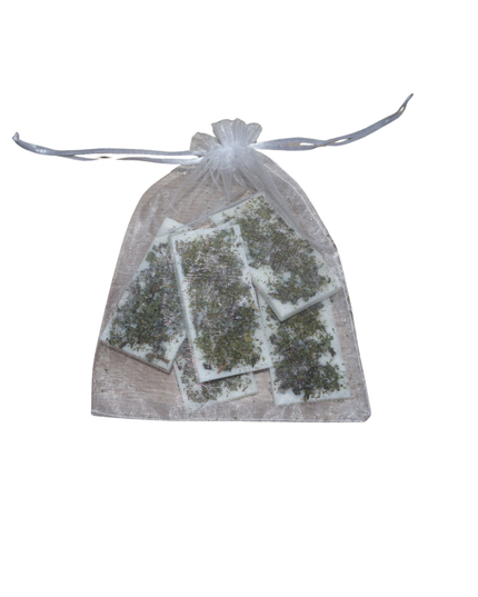 Plăcuțe parfumate naturale set de 5 – Ceară de soia bio cu frunze de mentă & praf de mentă