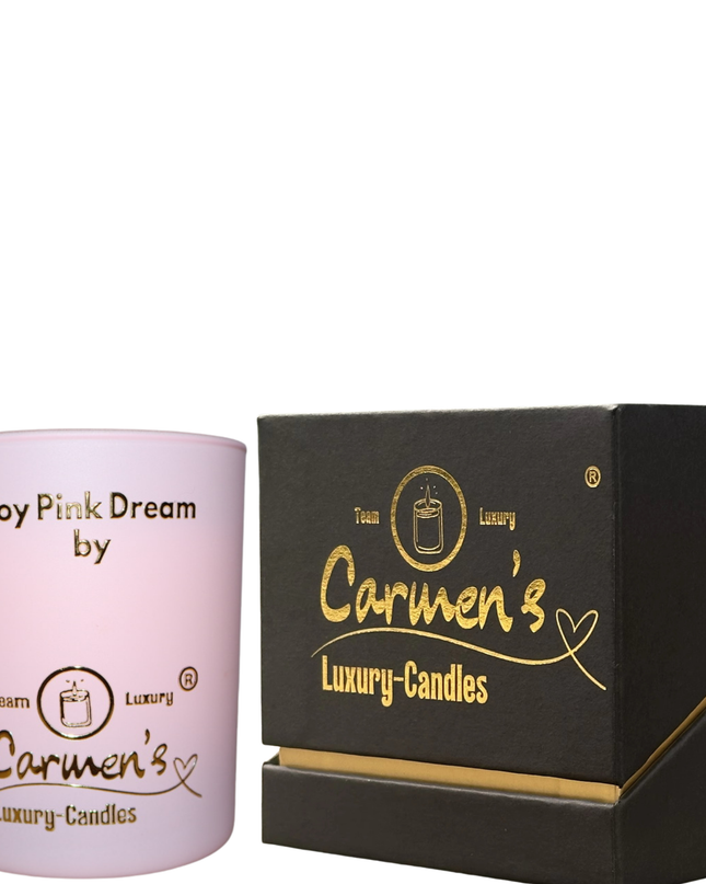 Soy Pink Dream – Handgefertigte Sojawachs Kerze mit Vanille Duft in Luxusglas