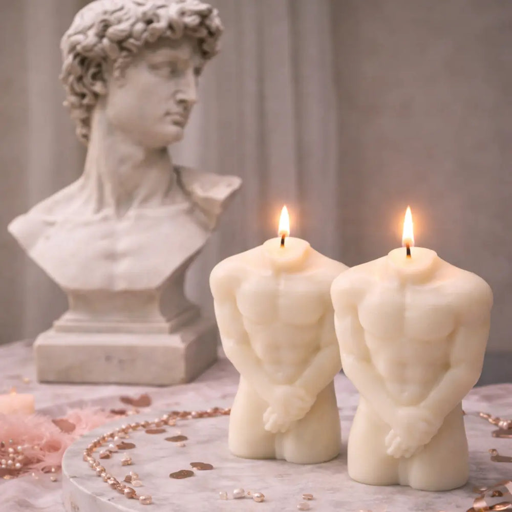 2er Set Sojawachs Duftkerzen mit Vanilleduft Körperkerze Torso dekorative Aromakerzen online kaufen