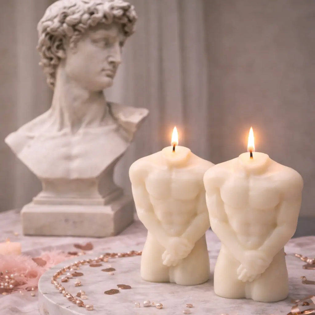 2er Set Sojawachs Duftkerzen mit Vanilleduft Körperkerze Torso dekorative Aromakerzen online kaufen