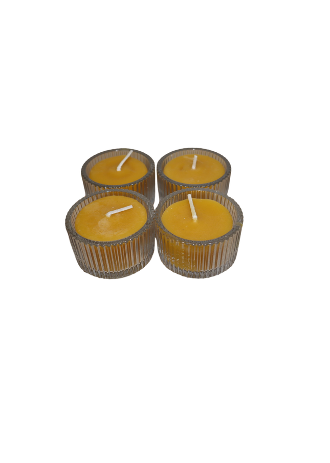 Beeswax Tealight Set – Handgefertigte Teelichter aus reinem Bienenwachs in Glasbehältern