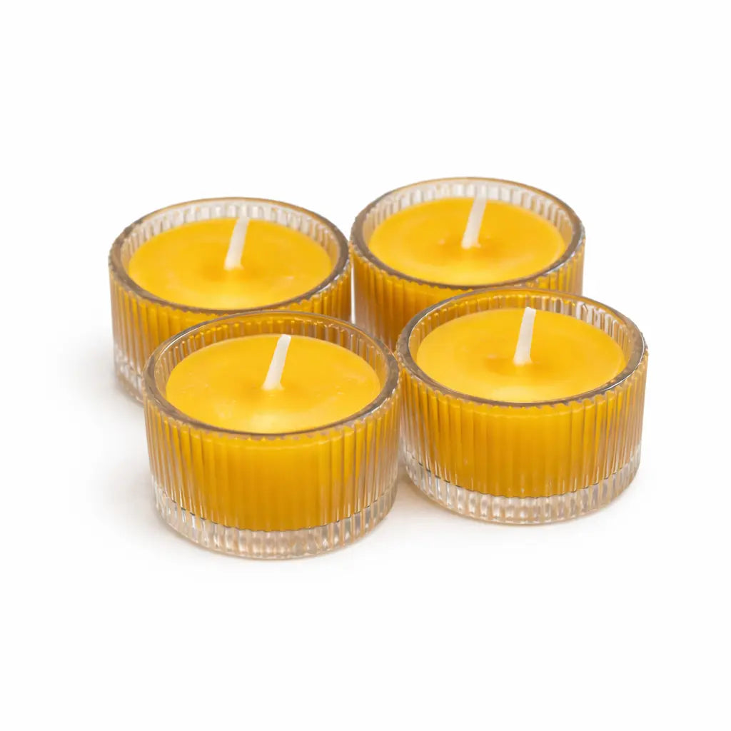 4er Set Bienenwachs Duftkerzen mit Naturduft im Glas handgefertigte natürliche Kerzen online bestellen
