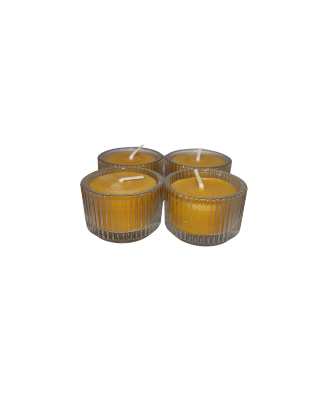 Beeswax Tealight Set – Handgefertigte Teelichter aus reinem Bienenwachs in Glasbehältern