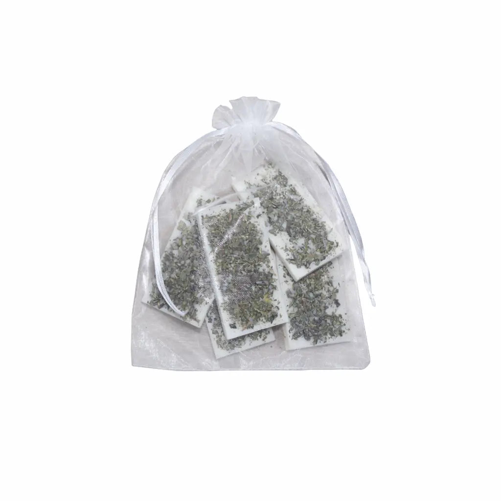 5er Set Sojawachs Duftplättchen mit Minzpulver und Minzblättern für Schrank und Schublade online kaufen