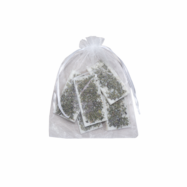 Natürliche Duftplättchen 5er SET  – Bio-Sojawachs mit Minzblättern & Minzpulver