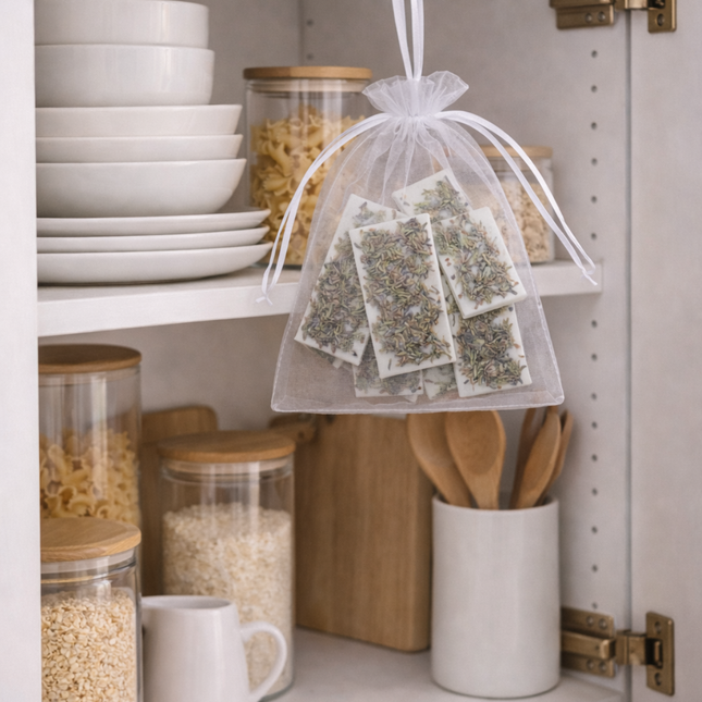 Natürliche Duftplättchen  5er SET – Bio-Sojawachs mit Lavendelblüten