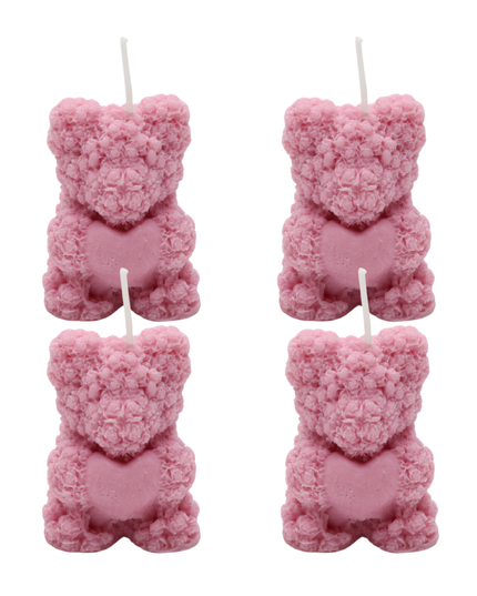 Teddy with Heart set de 4 – Lumânare artizanală / Handmade Candle / Bougie artisanale / Lumânare artizanală / Vela artesanal