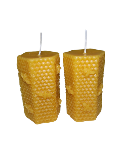 Honeycomb Glow 2er SET  – Handgefertigte Kerze aus natürlichem Bienenwachs