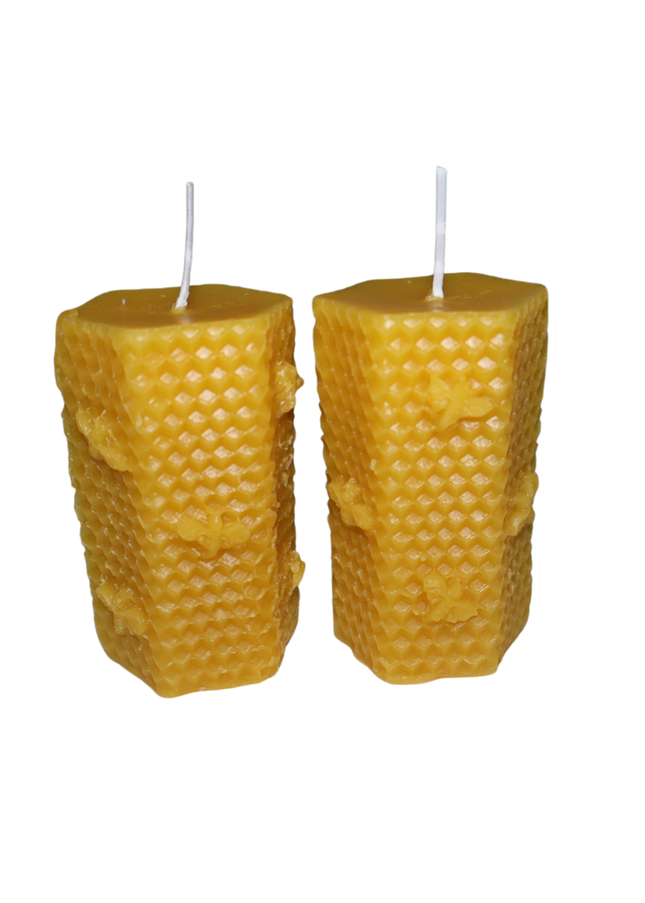 Honeycomb Glow 2er SET  – Handgefertigte Kerze aus natürlichem Bienenwachs