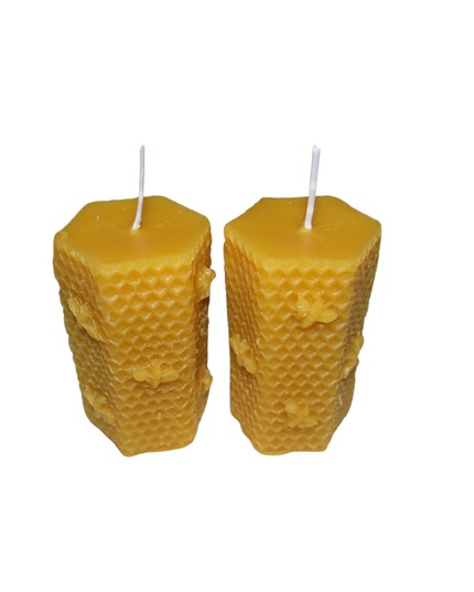 Honeycomb Glow 2er SET  – Handgefertigte Kerze aus natürlichem Bienenwachs