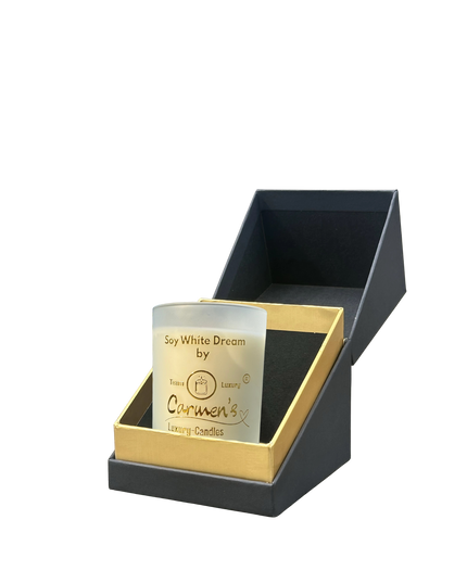 Soy White Dream – Bougie en cire de soja faite à la main, parfum vanille, dans un verre de luxe