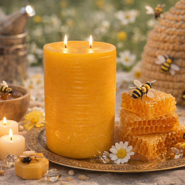 Beeswax Candle – Handgefertigte Kerze / Handmade Candle / Bougie artisanale / Lumânare artizanală / Vela artesanal