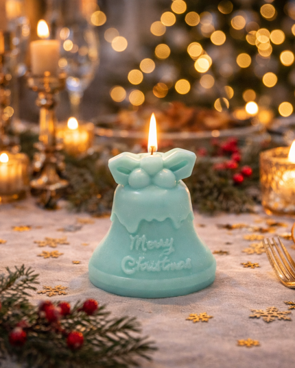 Christmas bell design – Handcrafted candle / Handmade candle / Bougie artisanale / Lumânare artizanală / Vela artesanal