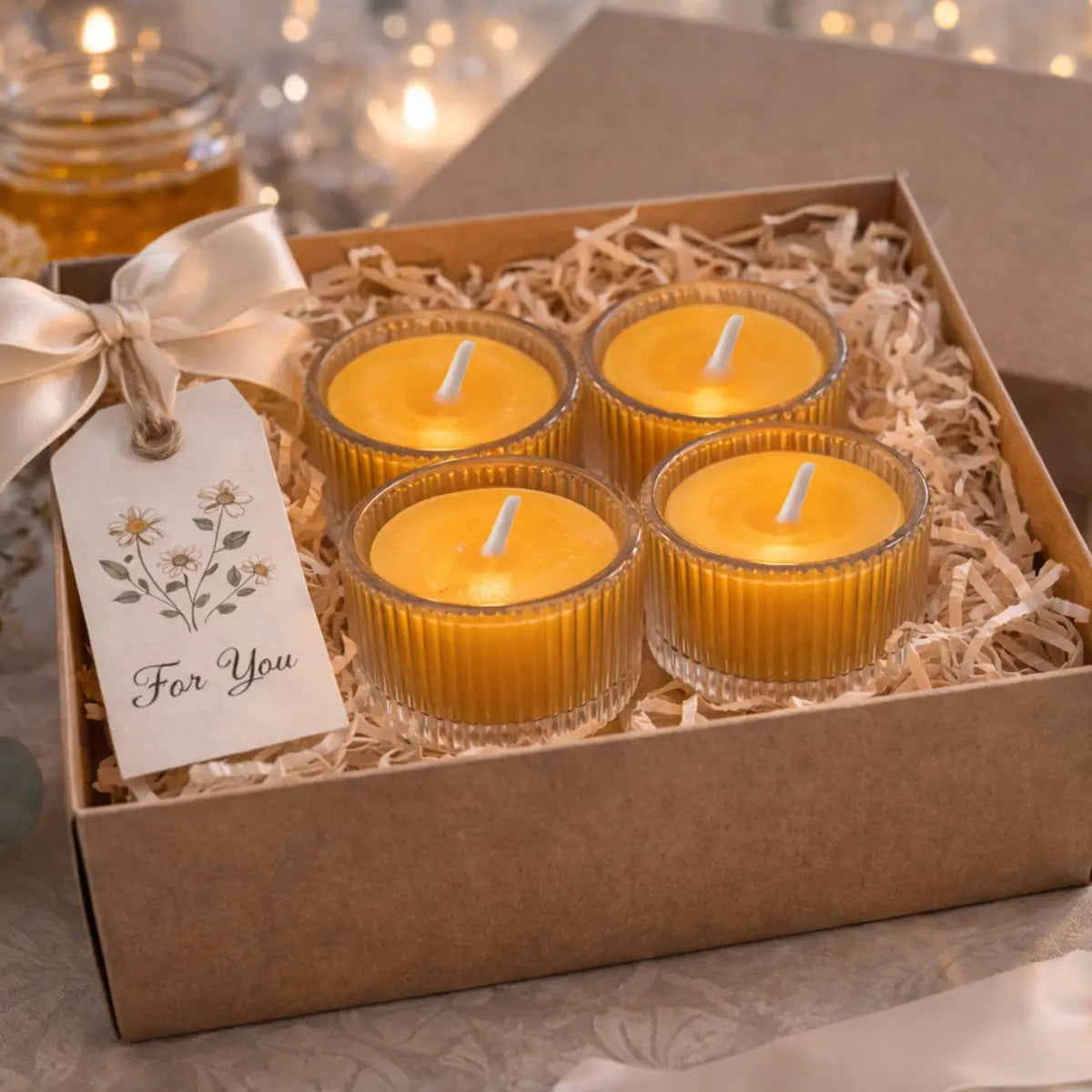 Bienenwachs Teelichter mit Naturduft im Glas Premium Duftkerzen Aromakerzen online kaufen
