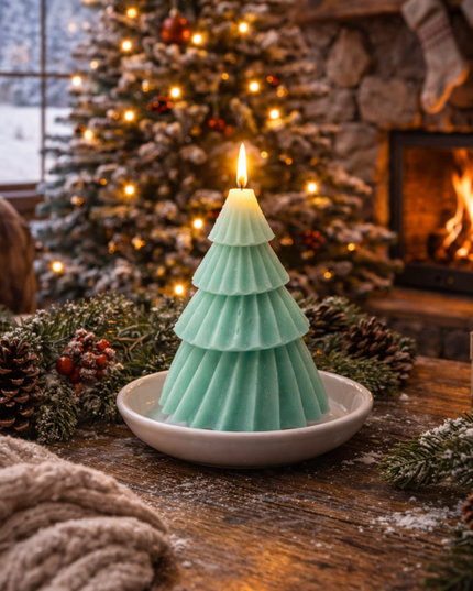 Christmas Tree design – Handcrafted candle / Handmade candle / Bougie artisanale / Lumânare artizanală / Vela artesanal