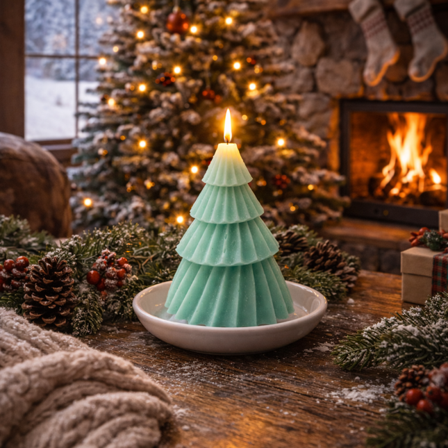 Christmas Tree Design – Handgefertigte Kerze / Handmade Candle / Bougie artisanale / Lumânare artizanală / Vela artesanal