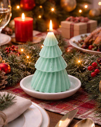 Christmas Tree design – Handcrafted candle / Handmade candle / Bougie artisanale / Lumânare artizanală / Vela artesanal