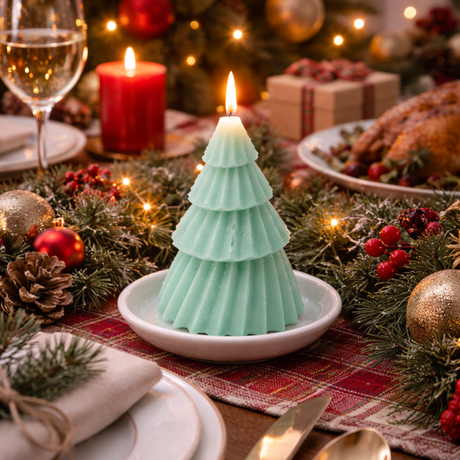 Christmas Tree Design – Handgefertigte Kerze / Handmade Candle / Bougie artisanale / Lumânare artizanală / Vela artesanal