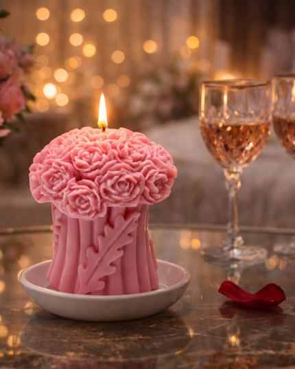 Flower Bouquet Design – Handcrafted Candle / Handmade Candle / Bougie artisanale / Lumânare artizanală / Vela artesanal