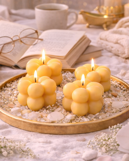 Bubble - Design Small 4-Piece Set – Handcrafted Candle / Handmade Candle / Bougie artisanale / Lumânare artizanală / Vela artesanal