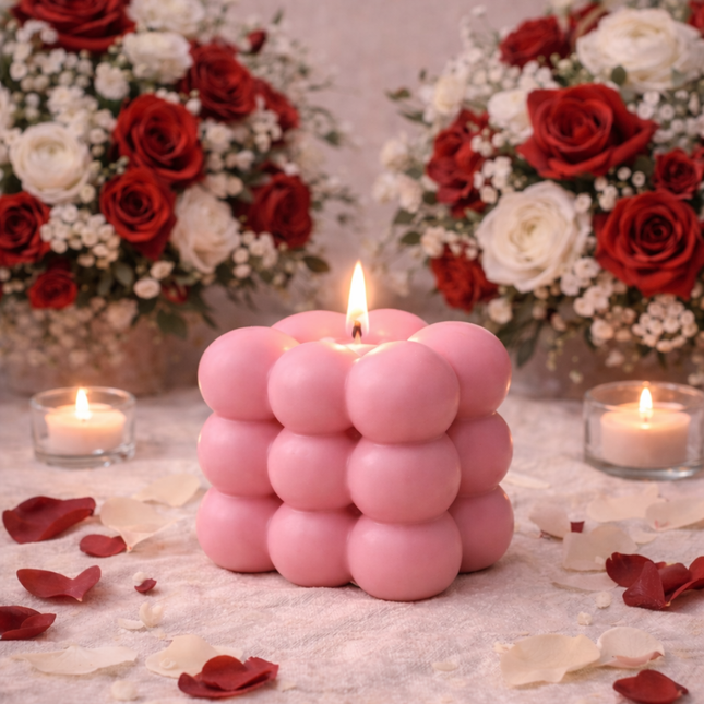Bubble-Design – Handgefertigte Kerze / Handmade Candle / Bougie artisanale / Lumânare artizanală / Vela artesanal