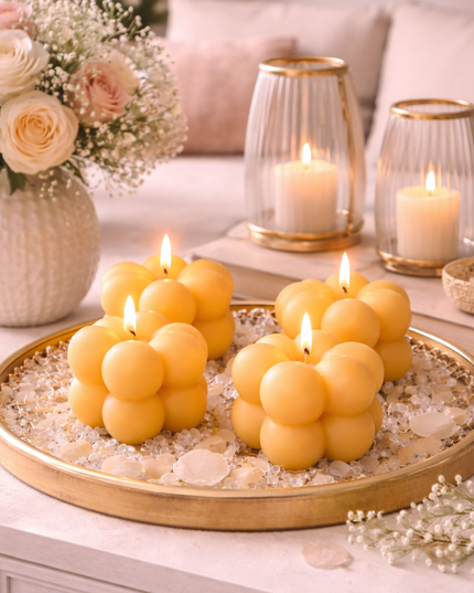Bubble - Design Small 4-Piece Set – Handcrafted Candle / Handmade Candle / Bougie artisanale / Lumânare artizanală / Vela artesanal