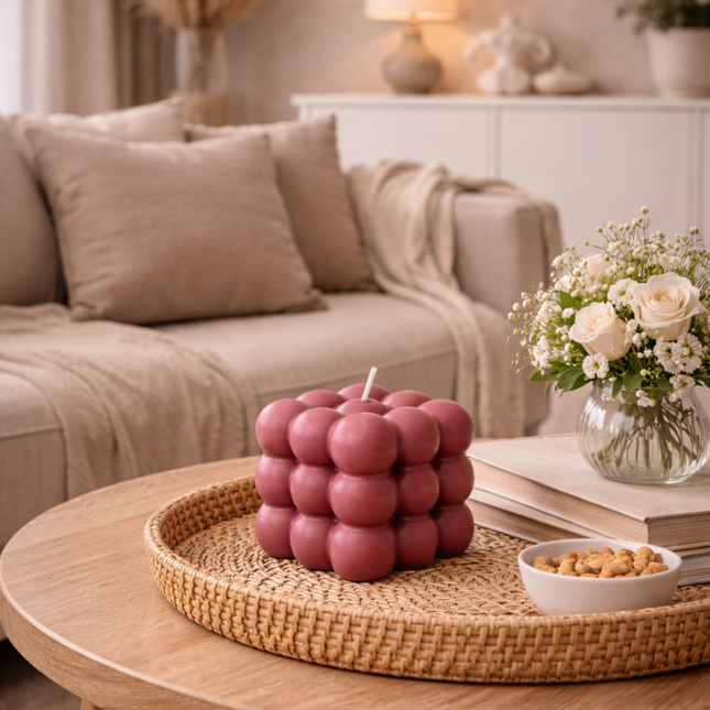 Bubble-Design – Handgefertigte Kerze / Handmade Candle / Bougie artisanale / Lumânare artizanală / Vela artesanal