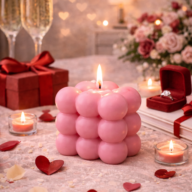 Bubble-Design – Handgefertigte Kerze / Handmade Candle / Bougie artisanale / Lumânare artizanală / Vela artesanal