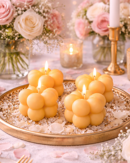 Bubble - Design Small 4-Piece Set – Handcrafted Candle / Handmade Candle / Bougie artisanale / Lumânare artizanală / Vela artesanal