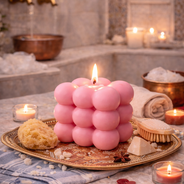Bubble-Design – Handgefertigte Kerze / Handmade Candle / Bougie artisanale / Lumânare artizanală / Vela artesanal