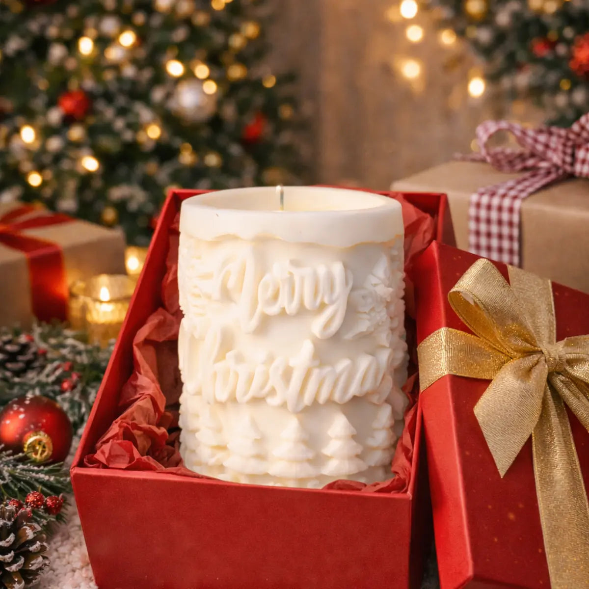 Sojawachs Duftkerze Christmas Relief mit Vanilleduft Premium Weihnachtskerze online kaufen