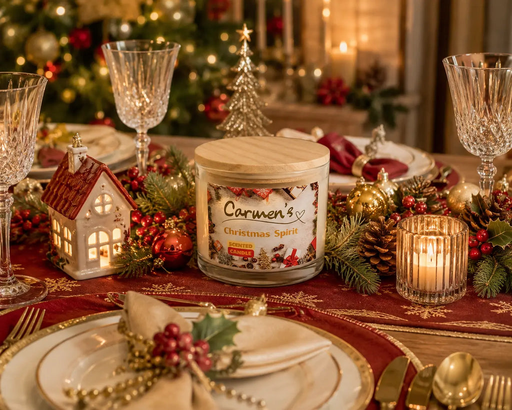 Carmen’s Christmas Spirit – Luxus Soja-Duftkerze mit Holzdocht (ca. 840g)