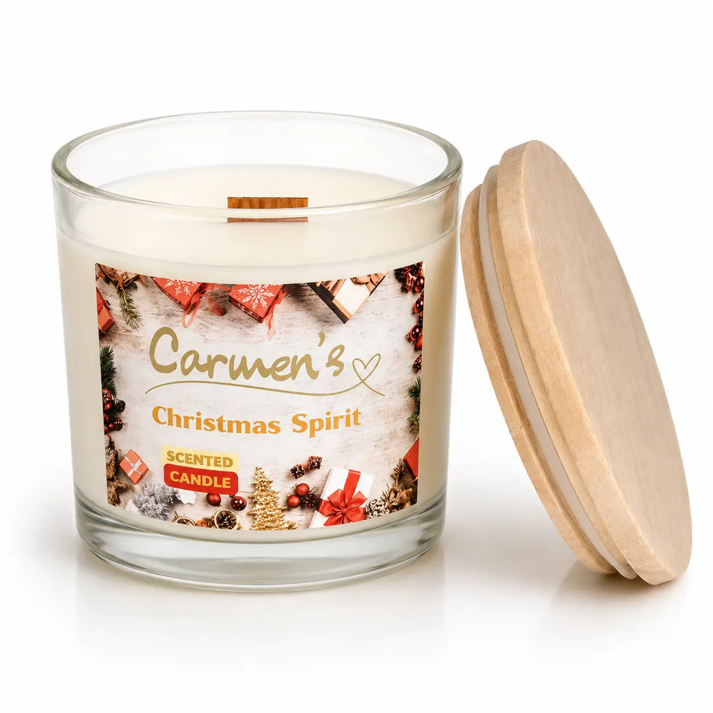 Carmen’s Christmas Spirit – Luxus Soja-Duftkerze mit Holzdocht (ca. 840g)