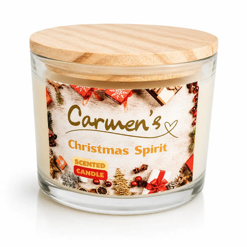 Carmen’s Christmas Spirit – Luxus Soja-Duftkerze mit Holzdocht (ca. 840g)