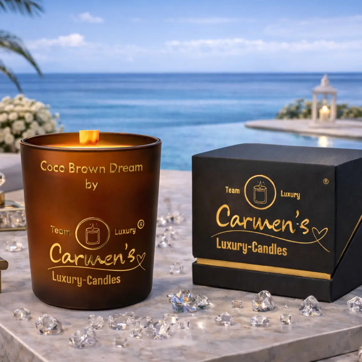 Kokoswachs Duftkerze Coco Brown mit Cocosduft Premium Duftkerze online kaufen