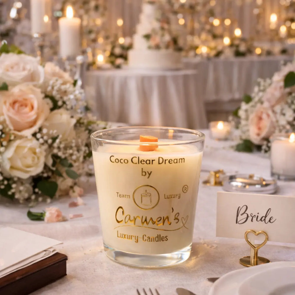 Kokoswachs Duftkerze Coco Clear mit Cocosduft im klaren Glas Premium Luxus Aromakerze online kaufen