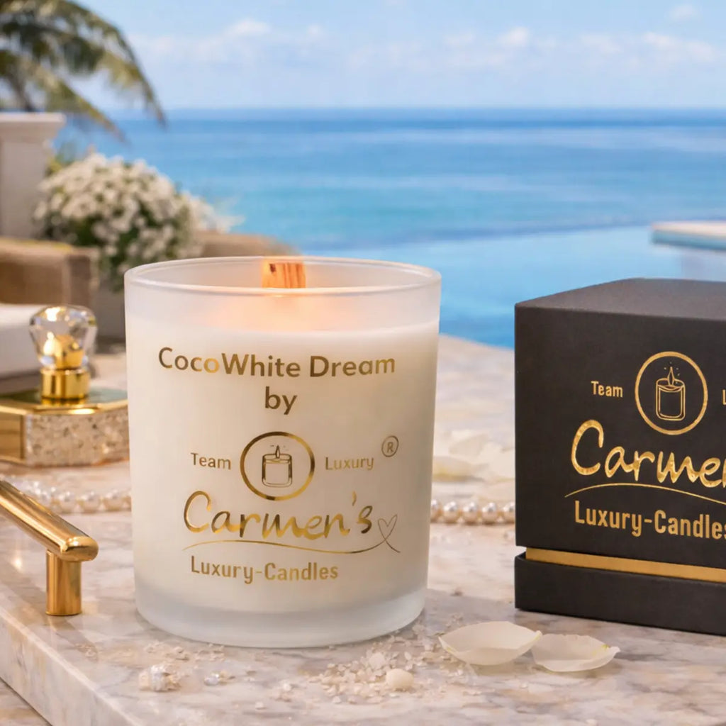 Kokoswachs Duftkerze Coco White mit Cocosduft Premium Aromakerze online kaufen