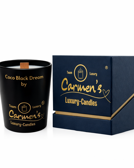 Coco Black Dream – Handcrafted coconut wax candle with Coconut Bay fragrance in luxury glass