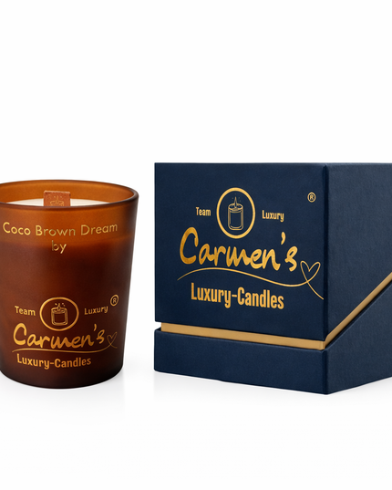Coco Brown Dream – Handcrafted Coconut Wax Candle with Coconut Bay Fragrance in Luxury Glass