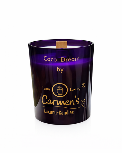 Coco Dream – Handcrafted Coconut Wax Candle with Coconut Bay Fragrance in Large Luxury Glass (without box)