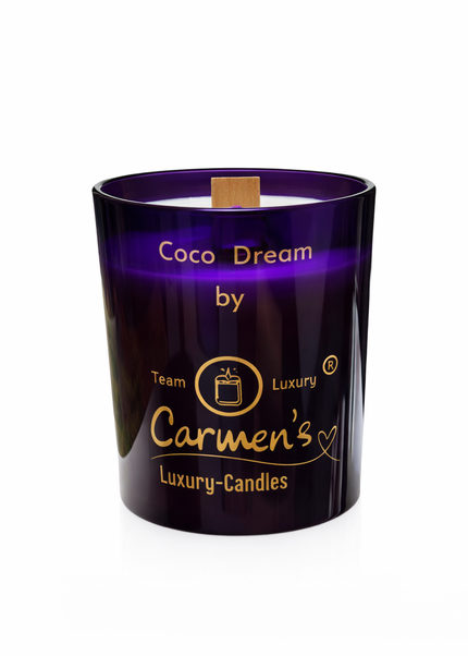 Coco Dream – Handcrafted Coconut Wax Candle with Coconut Bay Fragrance in Large Luxury Glass (without box)