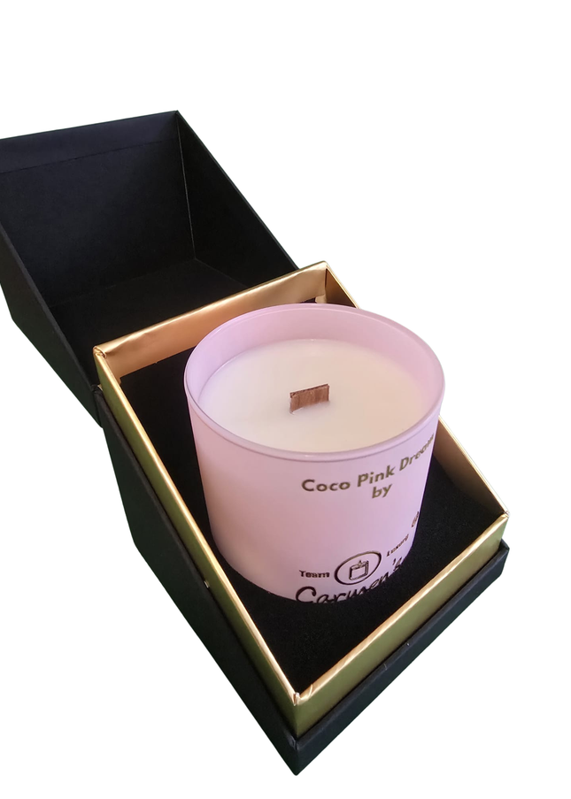 Coco Pink Dream – Handgefertigte Kokoswachs Kerze mit Coconut Bay Duft im Luxusglas