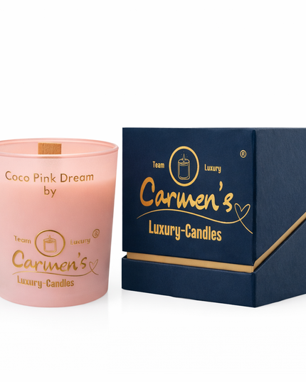 Coco Pink Dream – Handcrafted coconut wax candle with Coconut Bay fragrance in luxury glass