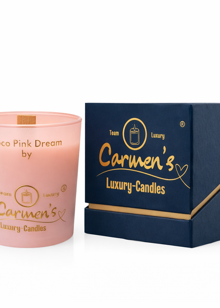 Coco Pink Dream – Handcrafted coconut wax candle with Coconut Bay fragrance in luxury glass