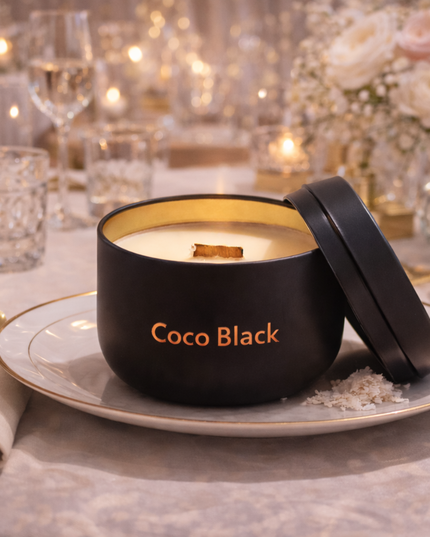 Coco Black – Kerzendose aus Kokoswachs mit Kokosduft
