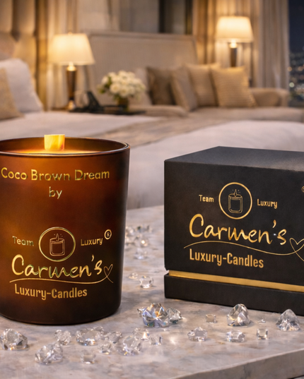 Coco Brown Dream – Handcrafted Coconut Wax Candle with Coconut Bay Fragrance in Luxury Glass