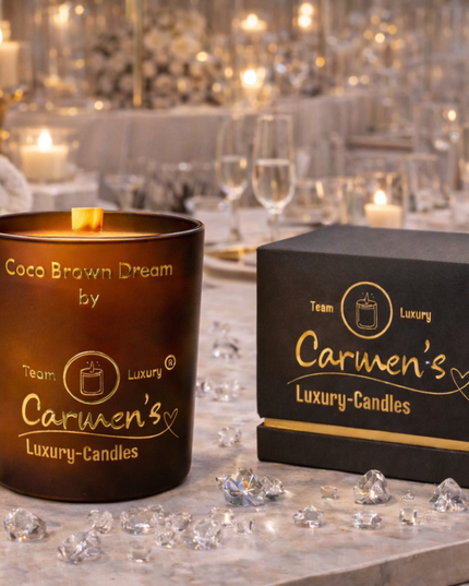 Coco Brown Dream – Handcrafted Coconut Wax Candle with Coconut Bay Fragrance in Luxury Glass